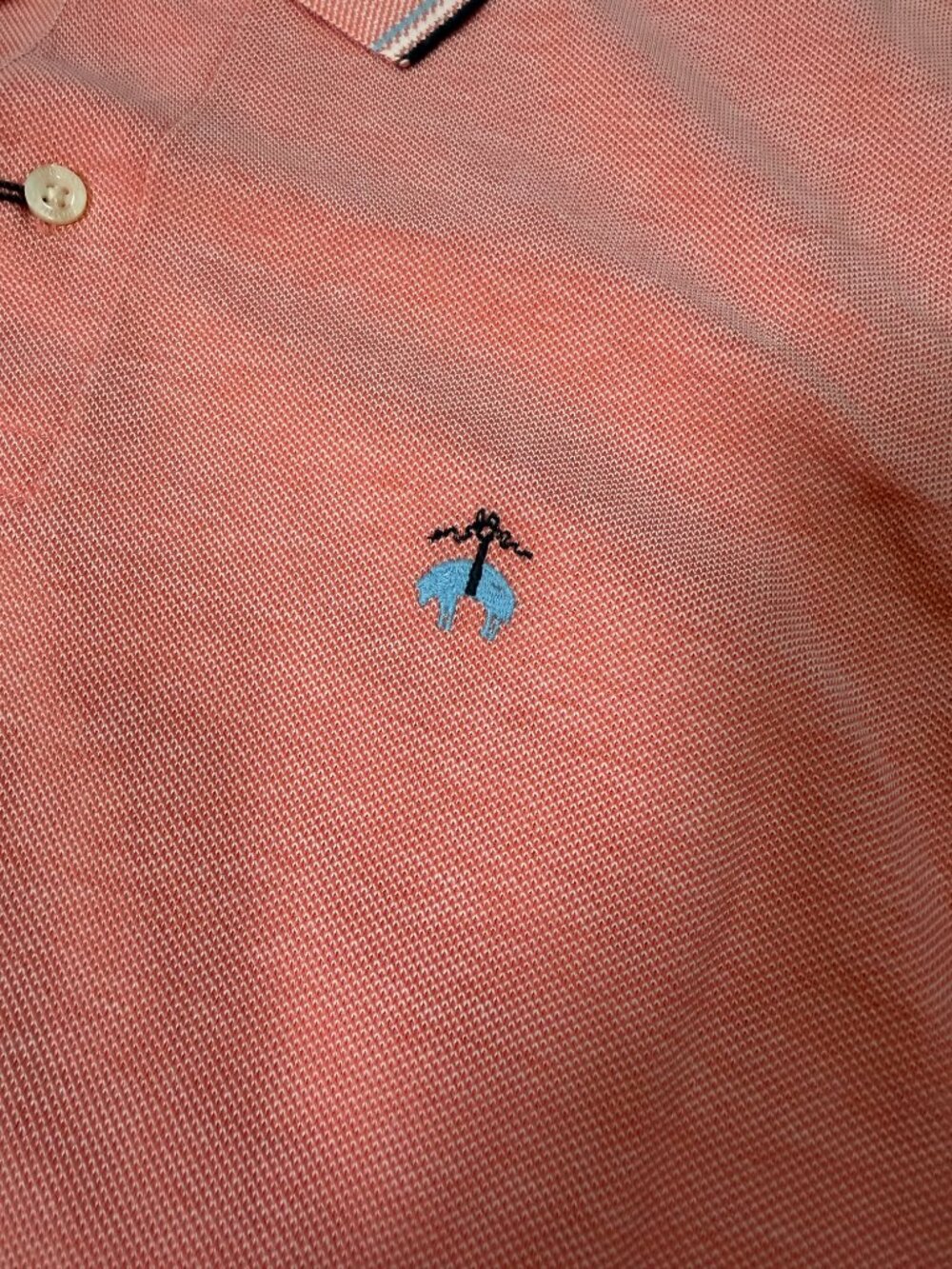 Brooks Brothers Performance Slim Polo - Coral Size Medium NWT - Picture 5 of 8